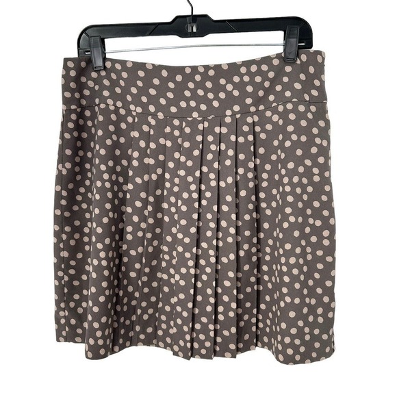 Ann Taylor LOFT Skirt Size 8 Polka Dot Pleats Short Mini School Work Party NWOT - Picture 3 of 16
